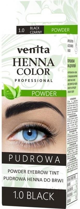 Henna-Pulver für Augenbrauen - Venita Henna Color Professional Powder — Bild 1.0 - Black