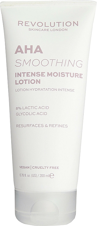 Intensiv feuchtigkeitsspendende Körperlotion mit 8 % Milchsäure - Revolution Body Skincare AHA Smoothing Intense Moisture Lotion — Bild N1