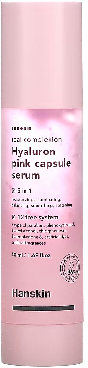Rosafarbenes Kapselserum mit Hyaluron - Hanskin Real Complexion Hyaluron Pink Capsule Serum — Bild N1