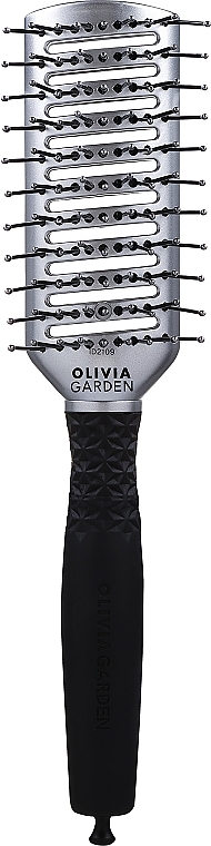 Tunnel-Haarbürste - Olivia Garden Essential Style Tunnel Nylon Silver — Bild N1