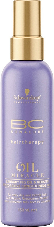 Spray-Conditioner mit Kaktusfeigenöl für strapaziertes und trockenes Haar - Schwarzkopf Professional Bonacure Oil & Micro Keratin Milk