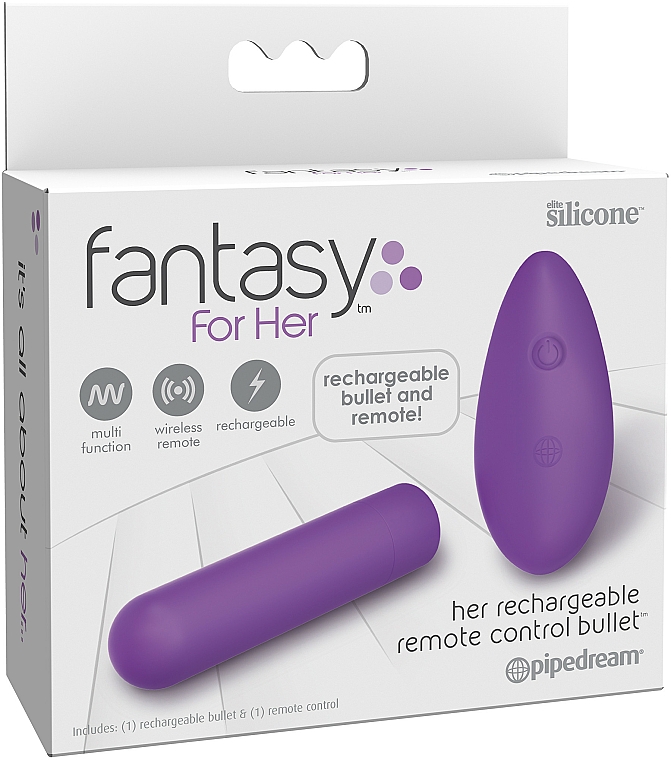 Vibrator mit Funkfernbedienung lila - Pipedream Fantasy For Her Rechargeable Remote Control Bullet — Bild N1
