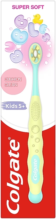 Kinderzahnbürste ab 5 Jahren gelb - Colgate Cushion Clean Kids 5+ Super Soft — Bild N1