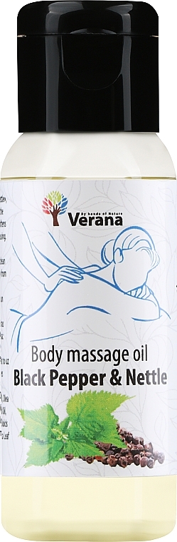 Körpermassageöl Black Pepper and Nettle - Verana Body Massage Oil  — Bild N1
