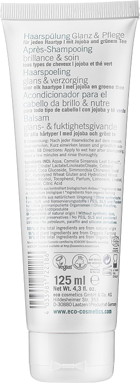 Feuchtigkeitsspendende und glättende Haarspülung mit Jojobaöl und grünem Tee - Eco Cosmetics Conditioner
