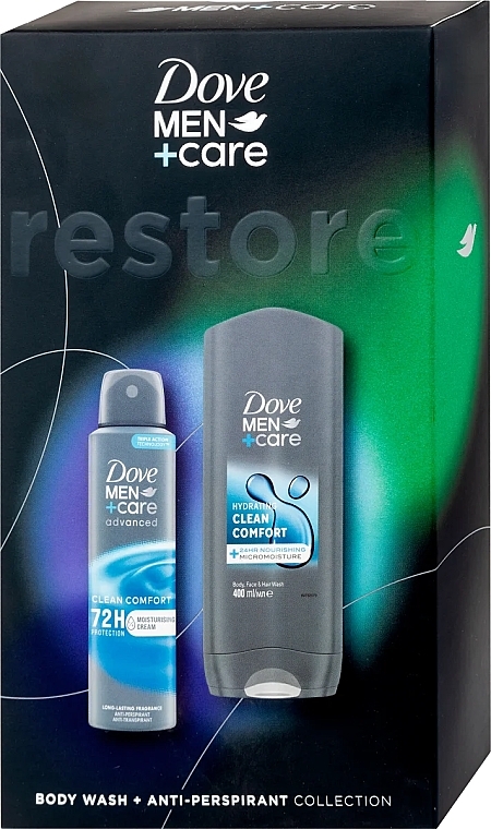 Set - Dove Men + Care Restore Set (sh/gel/400ml + deo/150ml) — Bild N1