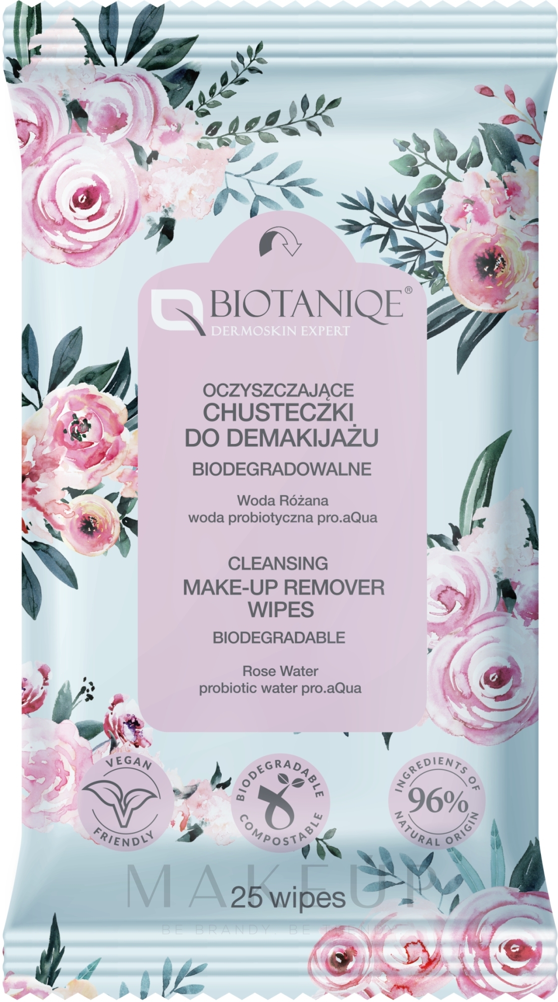 Reinigungstücher zum Abschminken 25 St. - Biotanique Cleansing Make-up Remover Wipes — Bild 25 St.