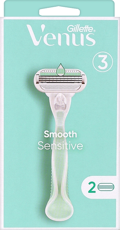 Rasierer mit 2 austauschbaren Kassetten - Gillette Venus Smooth Sensitive  — Bild N1