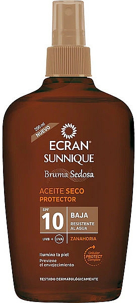 Trockenes Sonnenschutzöl-Spray für den Körper SPF 10 - Ecran Sunnique Sunscreen Silky Oil Spf10 — Bild N1