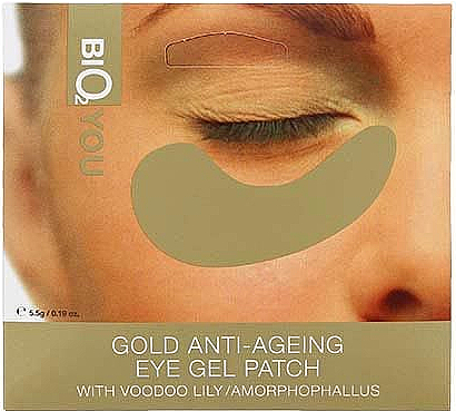 Revitalisierende Gel-Augenmaske mit Gold und Baumlilie - Bio2You Anti-Ageing Eye Gel Patch — Bild N1