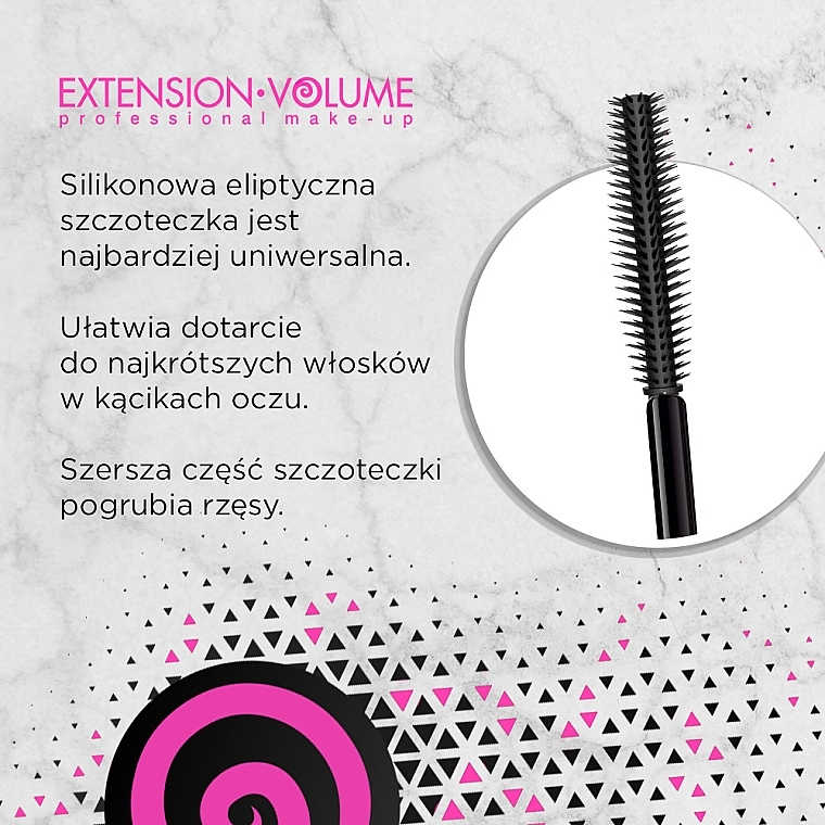 4D Mascara für voluminöse Wimpern - Eveline Cosmetics Extension Volume Professional False Definition&Deep Carbon Mascara — Foto N3