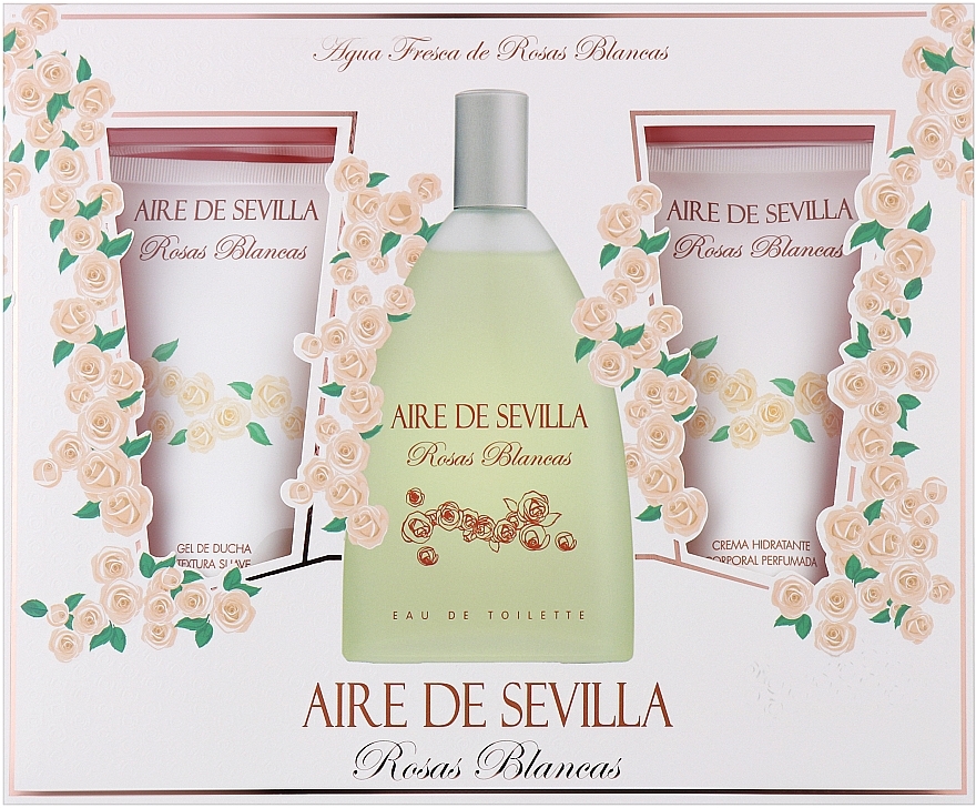 Instituto Espanol Aire de Sevilla Rosas Blancas - Duftset (Eau de Toilette 150ml + Duschgel 150ml + Körperlotion 150ml) — Bild N1