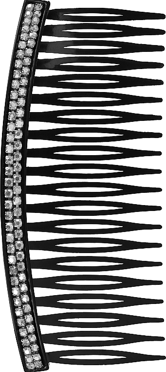 Dekorativer Haarkamm schwarz mit silbernen Steinen - Donegal — Bild N1