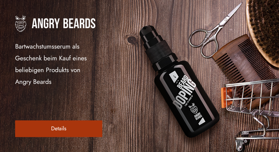 Bartwachstumsserum als Geschenk beim Kauf eines beliebigen Produkts von Angry Beards
