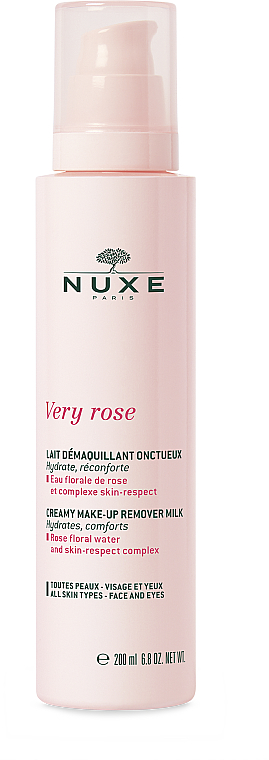 Feuchtigkeitsspendende cremige Gesichtsreinigungsmilch zum Abschminken mit Rosenblütenwasser - Nuxe Very Rose Creamy Make-up Remover Milk — Bild N1