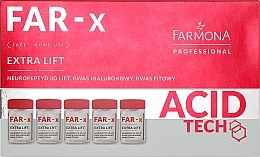 Hautstraffendes Gesichtsserum in Ampullen mit Neuropeptiden, Hyaluron- und Phytinsäure - Farmona Professional Acid Tech Far-X Extra Lift Home Use — Bild N1