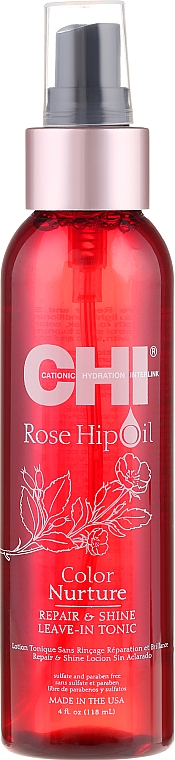 Pflegendes Tonikum für gefärbtes Haar - CHI Rose Hip Oil Repair & Shine Leave-In Tonic — Foto N1