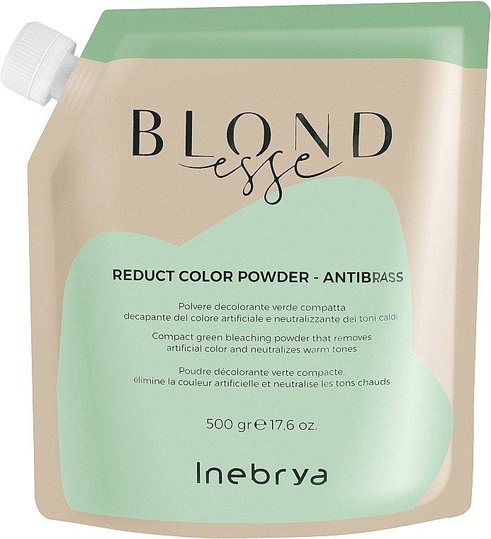 Aufhellungspulver mit grünen Mikropigmenten - Inebrya Blondesse Reduct Color Powder Antibrass — Bild N1