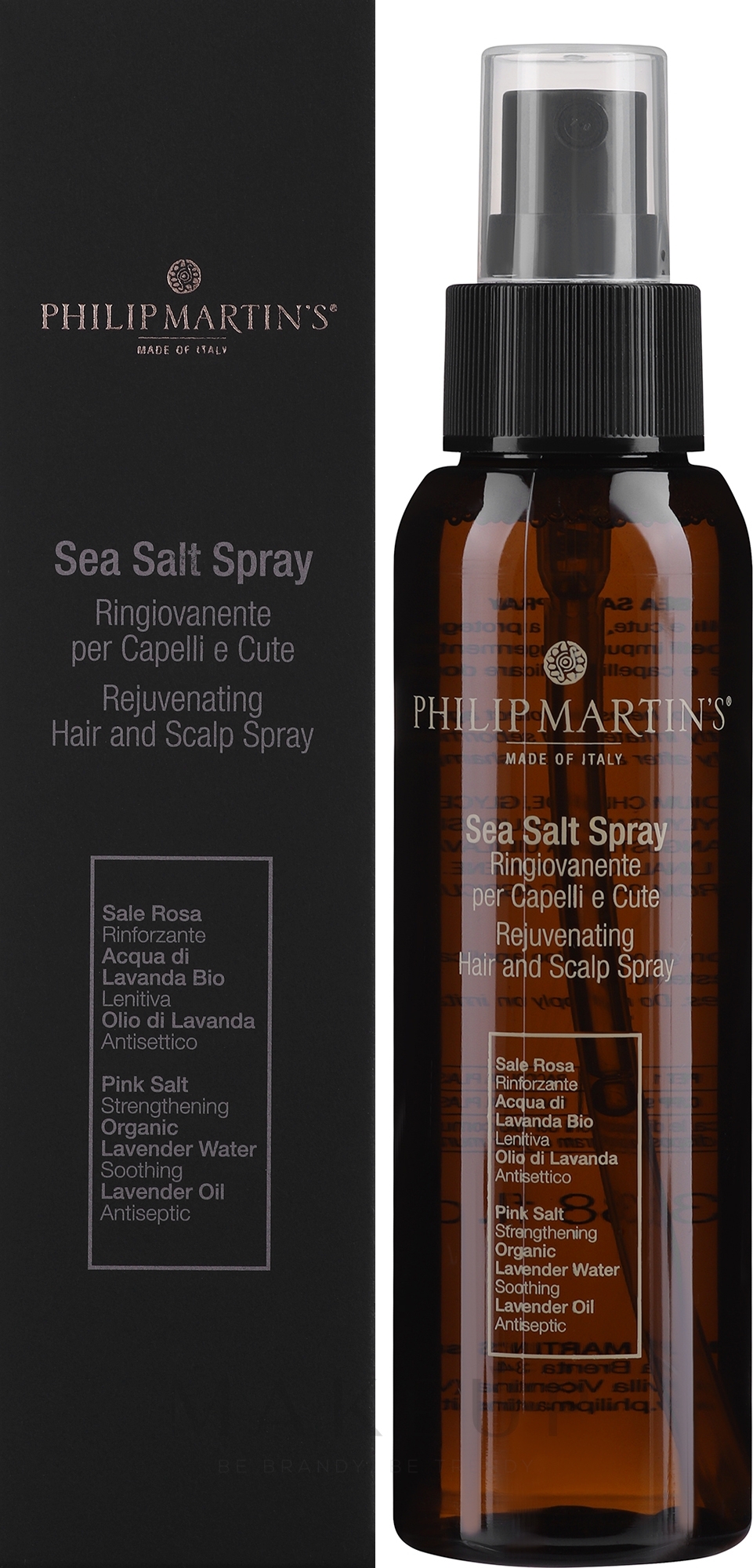 Beruhigendes und regenerierendes Haar- und Kopfhautspray mit Meersalz und Lavendelextrakt - Philip Martin's Sea Salt Spray — Bild 100 ml