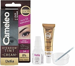 Düfte, Parfümerie und Kosmetik Cremefarbe für Augenbrauen (dunkelbraun) - Delia Eyebrow Tint Cream Cameleo 3.0 Dark Brown