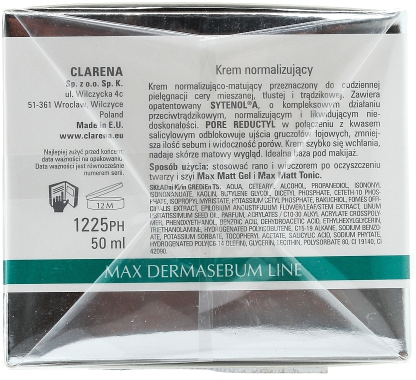 Normalisierende und mattierende Gesichtscreme - Clarena Bio Dermasebum Line Max Sebum Control Cream — Bild N3