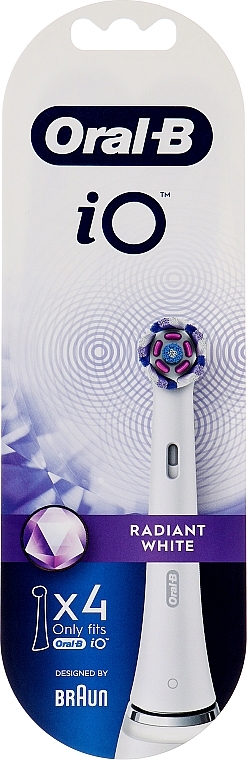 Austauschbare Zahnbürstenköpfe für elektrische Zahnbürste weiß 4 St. - Oral-B iO Radiant White — Bild N1