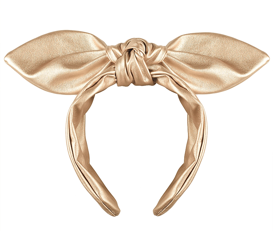 Haarreif gold Chic Bow - MAKEUP Hair Hoop Band Leather Gold — Bild N1