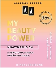 Aufhellende 5-Minuten-Gesichtsmaske mit Niacinamid und Vitamin C - AA My Beauty Power Illuminating Mask — Bild N1