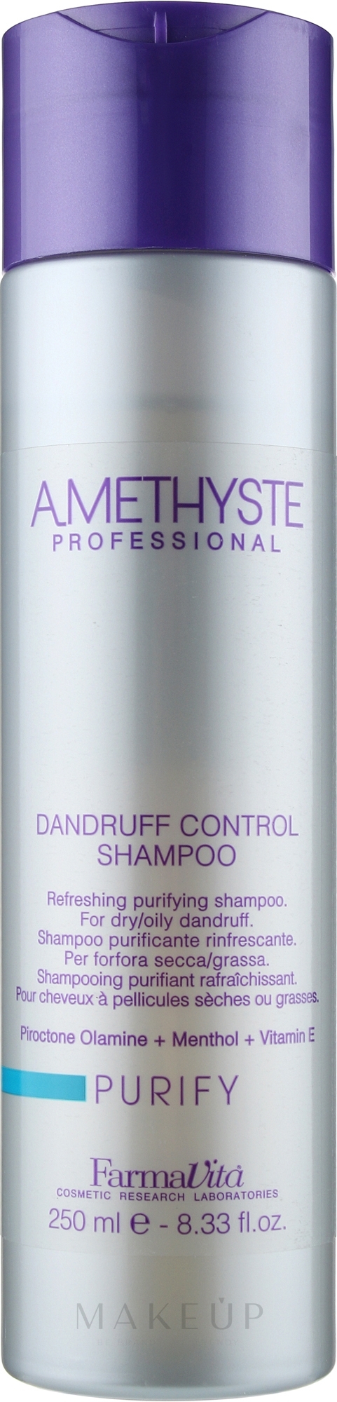 Anti-Schuppen Shampoo "Repair & Care" - Farmavita Amethyste Purify Dandruff Control Shampoo — Bild 250 ml