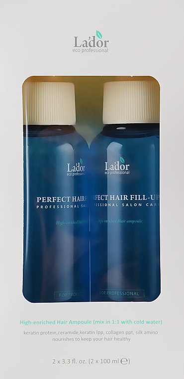 Haarpflegeset - La'dor Perfect Hair Fill-Up Duo Set (Haarampulle 2x100ml) — Bild N1