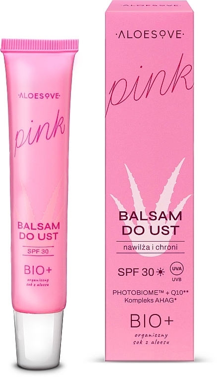 Regenerierender und schützender Lippenbalsam SPF 30 - Aloesove Pink Lip Balm SPF 30 — Bild N3