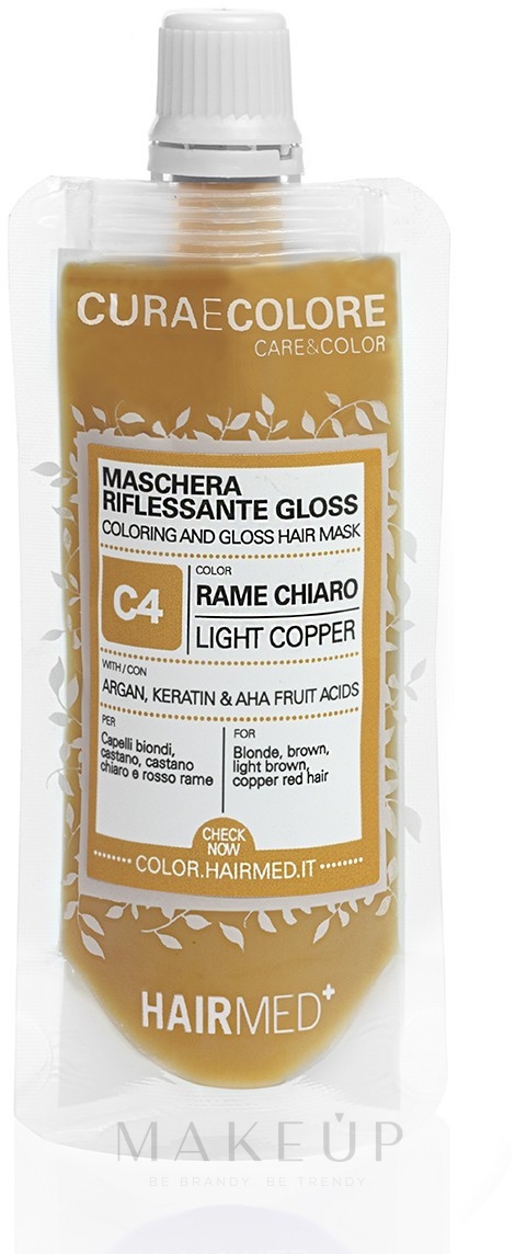 Pflegende Tönungsmaske für mehr Haarglanz 40 ml - Hairmed Coloring And Gloss Hair Mask — Bild C4 - Light Copper