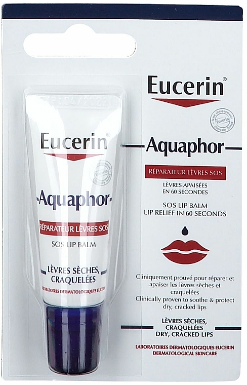 Pflegender Balsam für trockene und rissige Lippen mit Vitaminen C und E - Eucerin Aquaphor Lip Balm Sos — Bild N1