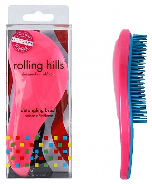 Entwirrbürste blau-rosa - Rolling Hills Detangling Brush Travel Size Dark Pink — Bild N1