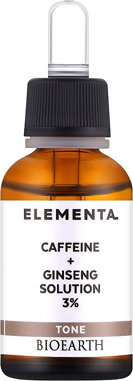 Gesichtsserum mit Koffeinund Ginseng 3% - Bioearth Elementa Tone Caffeine + Ginseng Solution 3% — Bild N1