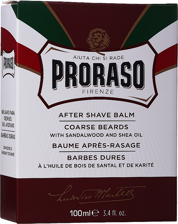 After Shave Balsam mit Sandelholz und Sheaöl - Proraso After Shave Balm Coarse Beards Sandalwood And Shea Oil — Bild N2