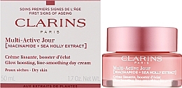 Tagescreme für trockene Haut - Clarins Multi-Active Jour Niacinamide+Sea Holly Extract Glow Boosting Line-Smoothing Day Cream  — Bild N2