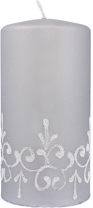 Dekorative Stumpenkerze Tiffany 7x14 cm silber - Artman Tiffany Candle — Bild N1