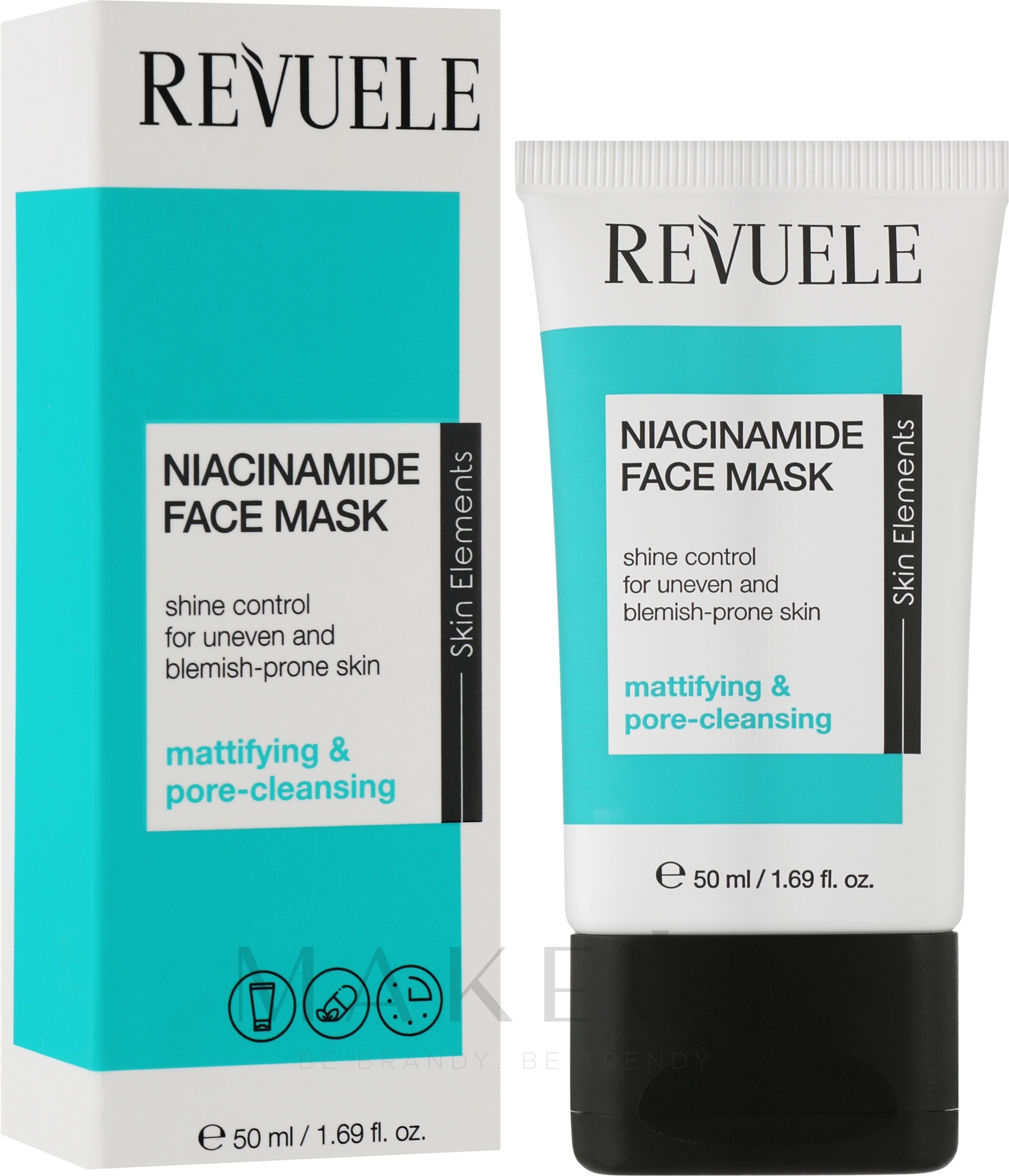 Gesichtsmaske mit Niacinamid - Revuele Niacinamide Face Mask — Bild 50 ml