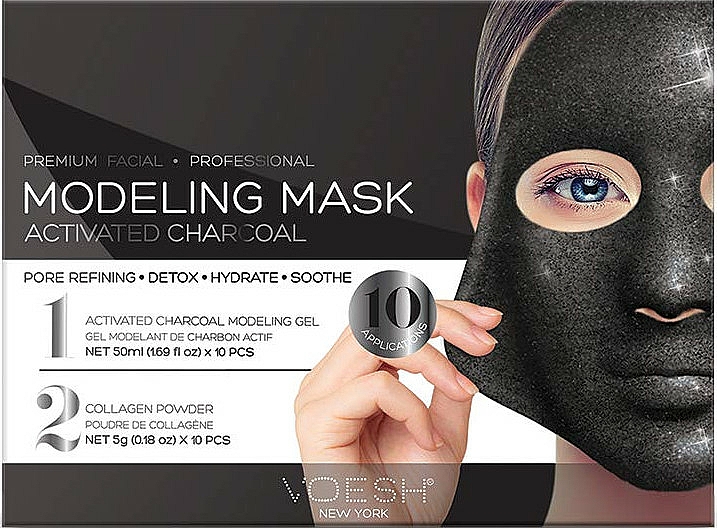 Gelmaske für das Gesicht mit Aktivkohle Activated Charcoal - Voesh Facial Modeling Mask Activated Charcoal — Bild N1
