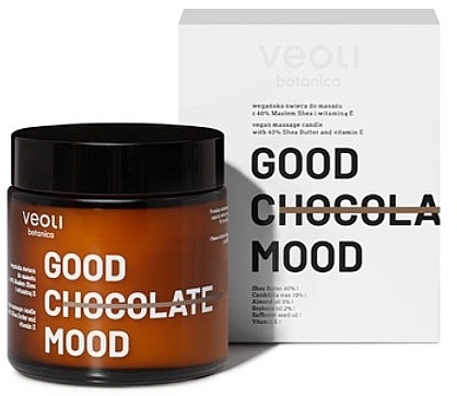 Körpermassagekerze mit 40% Sheabutter und Vitamin E - Veoli Botanica Good Chocolate Mood  — Bild N1