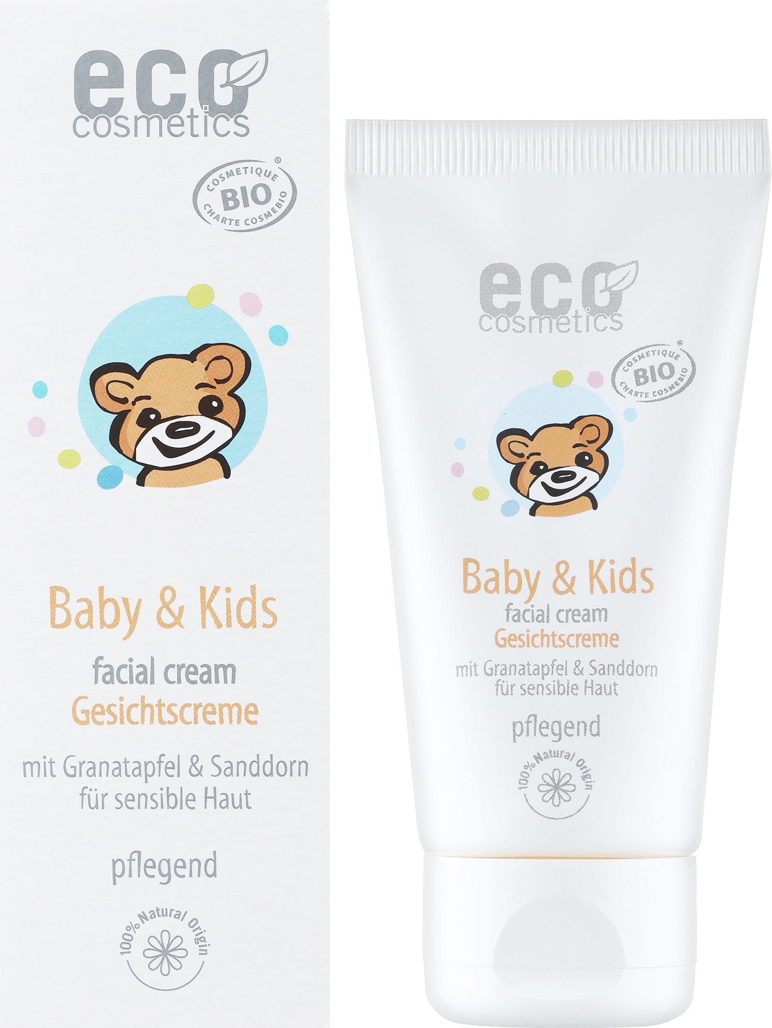 Kindergesichtscreme für sensible Haut mit Granatapfel und Sanddorn - Eco Cosmetics Baby&Kids Face Cream — Bild 50 ml