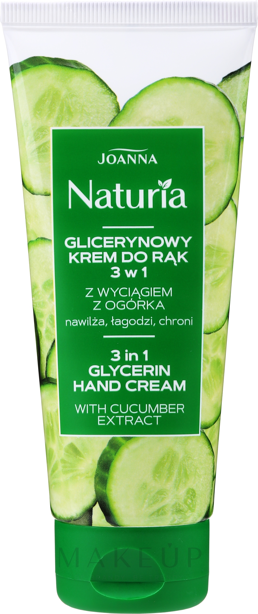 Glättende Glycerin-Handcreme mit Gurkenextrakt - Joanna Naturia Glycerin Smoothing Cucumber Hand Cream — Bild 100 g