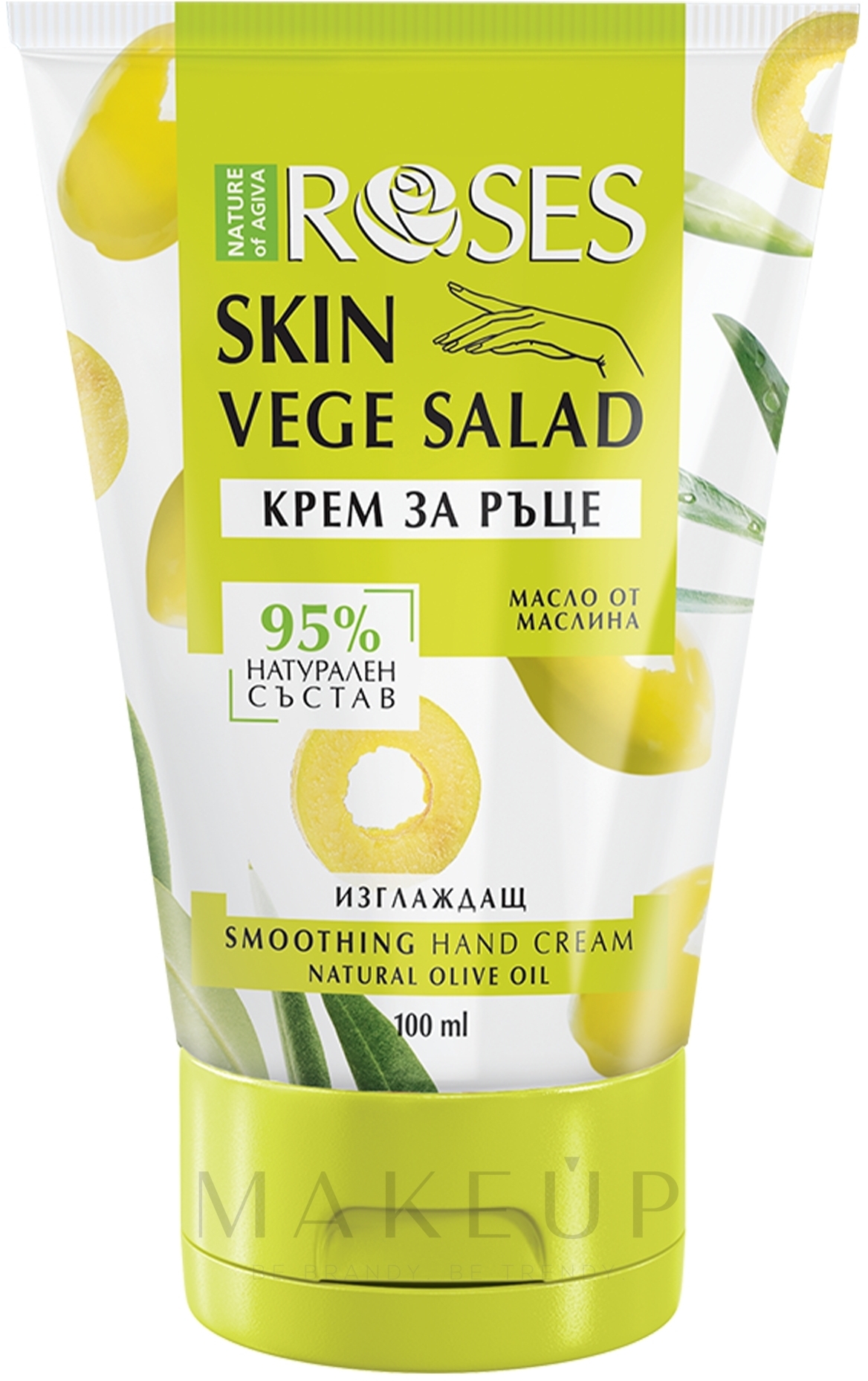 Glättende Handcreme mit Olivenöl - Nature of Agiva Roses Vege Salad Smoothing Hand Cream — Bild 100 ml