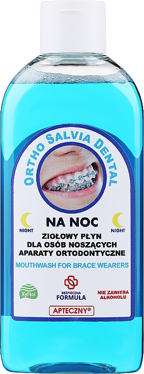 Kieferorthopädisches Mundwasser - Atos Ortho Salvia Dental Fluor Night Mouthwash — Bild N1