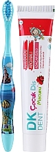 Düfte, Parfümerie und Kosmetik Zahnpasta Himbeere mit Kinderzahnbürste - Dermokil DKDent (toothpaste/50ml + brush/1pcs)