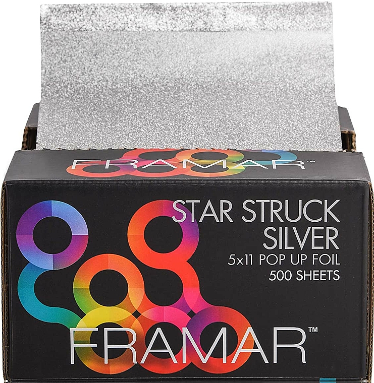 Stretchfolie mit Prägung für Friseure 12.7 x 27.9 cm - Framar Star Struck Silver — Bild N1