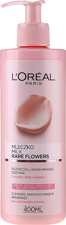 Make Up Reinigungsmilch für trockene und empfindliche Haut - L'Oreal Paris Rare Flowers Cleansing Milk Dry and Sensative Skin — Bild N3