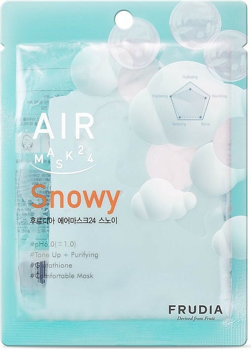 Erfrischende Gesichtsmaske mit Fruchtkräuterkomplex - Frudia Air Mask 24 Snowy — Bild N1