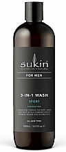 Düfte, Parfümerie und Kosmetik 3in1 Körper- und Haarwäsche für Männer Sport - Sukin For Men 3-in-1 Wash